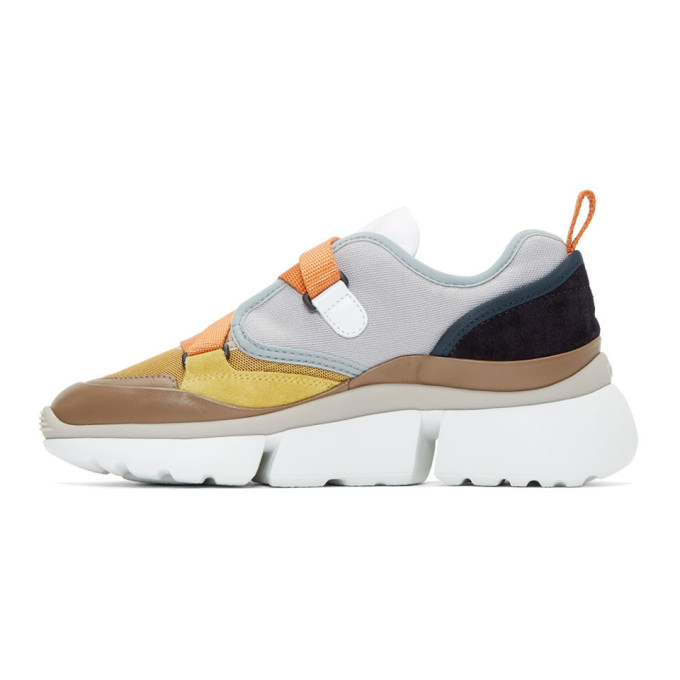 CHLOÉ GREY SONNIE LOW-TOP SNEAKERS