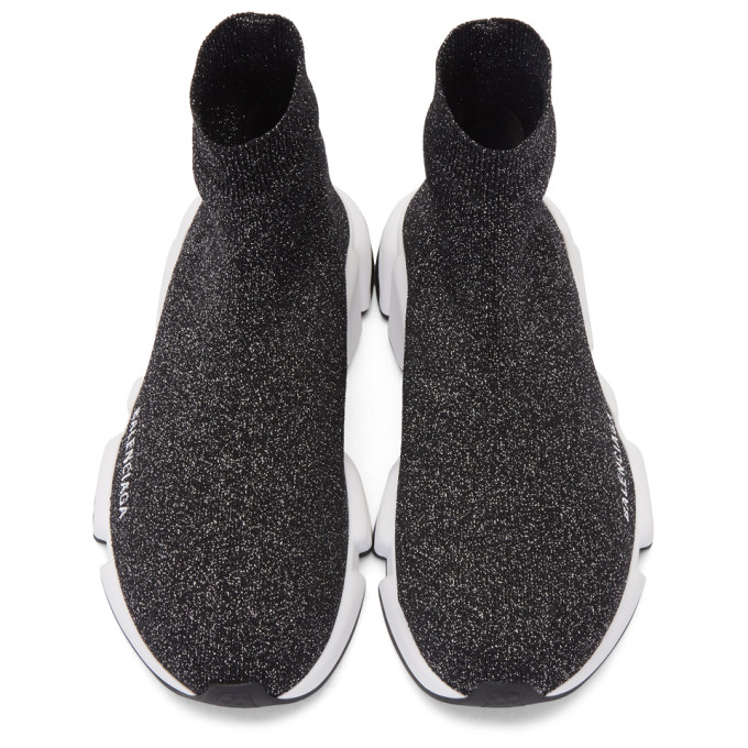 BALENCIAGA Black Lurex Speed Sneakers