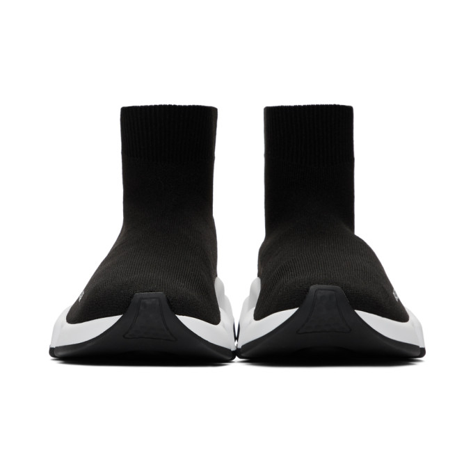 BALENCIAGA BALENCIAGA BLACK AND WHITE SPEED SNEAKERS