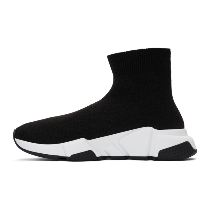BALENCIAGA BALENCIAGA BLACK AND WHITE SPEED SNEAKERS