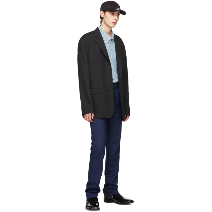 BALENCIAGA BALENCIAGA BLUE DENIM LOGO SHIRT