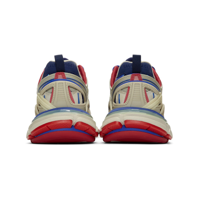 BALENCIAGA BALENCIAGA BEIGE AND BLUE TRACK 2 SNEAKERS