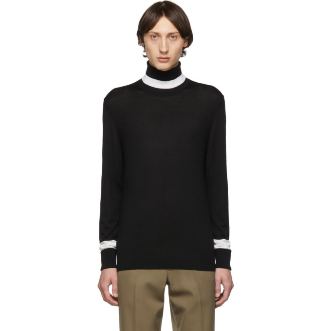 NEIL BARRETT NEIL BARRETT BLACK WOOL KNIT TURTLENECK