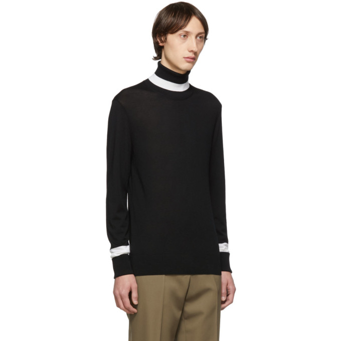 NEIL BARRETT NEIL BARRETT BLACK WOOL KNIT TURTLENECK