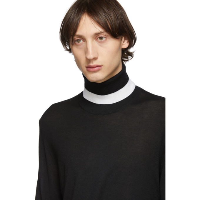 NEIL BARRETT NEIL BARRETT BLACK WOOL KNIT TURTLENECK