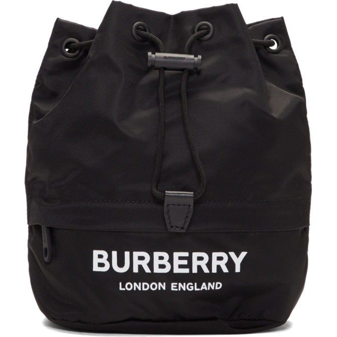 BURBERRY Black Nylon Drawcord Pouch