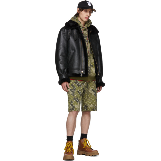 BURBERRY BURBERRY KHAKI MONOGRAM SHORTS
