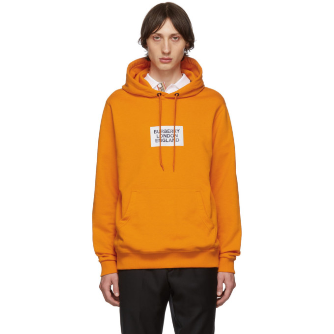 orange burberry hoodie