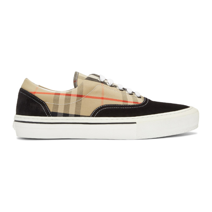 Click to view more detailed imagery on our partner's website Burberry Multicolor Men's Vintage Check Cotton And Suede Sneakers In A1189
