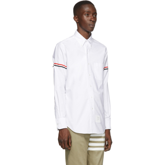 THOM BROWNE White Classic Point Collar Armband Shirt
