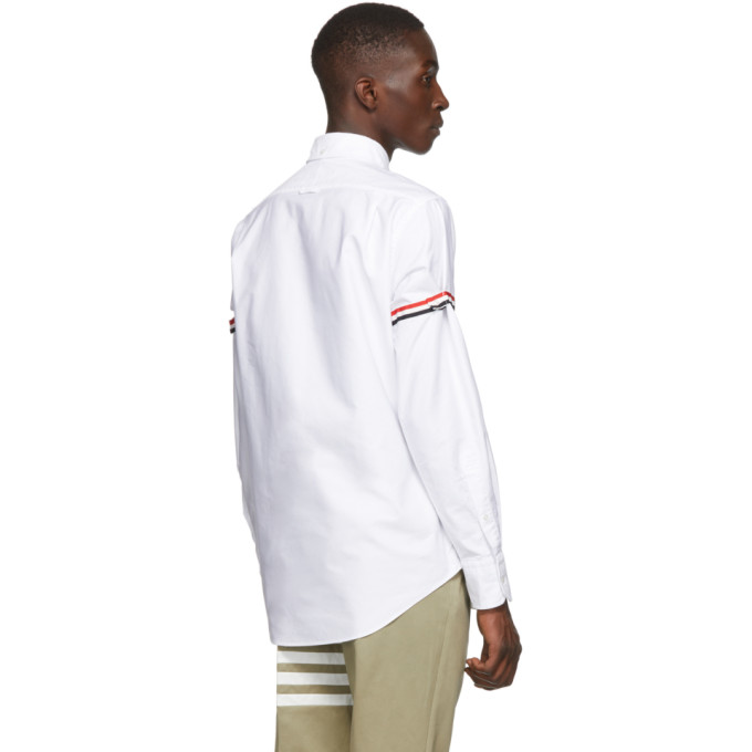 THOM BROWNE White Classic Point Collar Armband Shirt