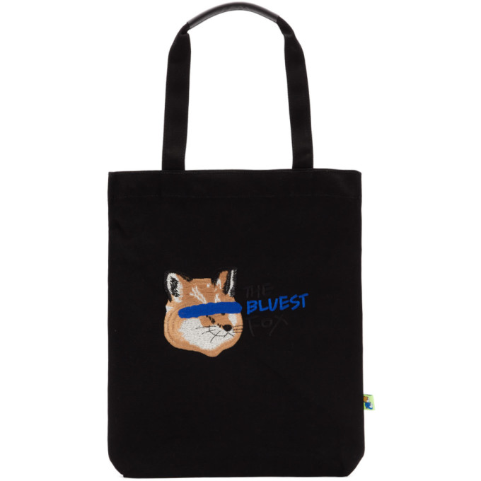 Maison Kitsuné Maison Kitsune Black Ader Error Edition Fox Head Tote