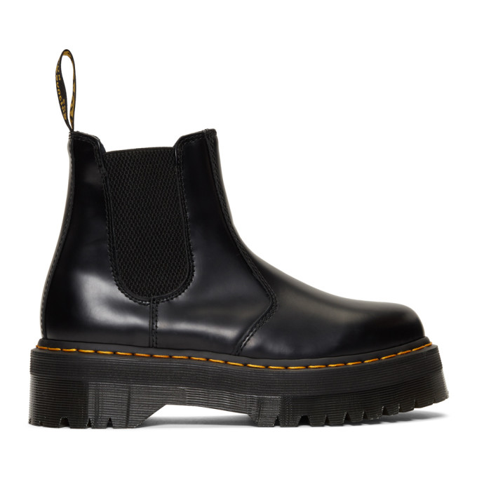 Click to view more detailed imagery on our partner's website Dr. Martens 40mm 2976 Quad Leather Chelsea Boots In Black