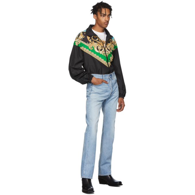 VERSACE VERSACE GREEN AND BLUE BAROCCO TRACK JACKET