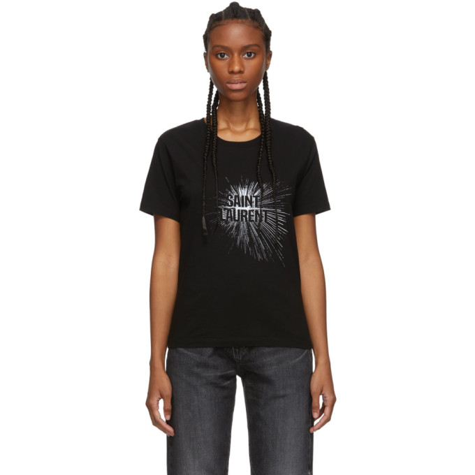 SAINT LAURENT SAINT LAURENT BLACK LIGHT BEAM T-SHIRT