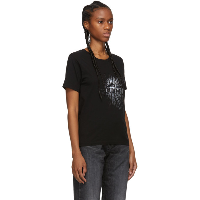 SAINT LAURENT SAINT LAURENT BLACK LIGHT BEAM T-SHIRT