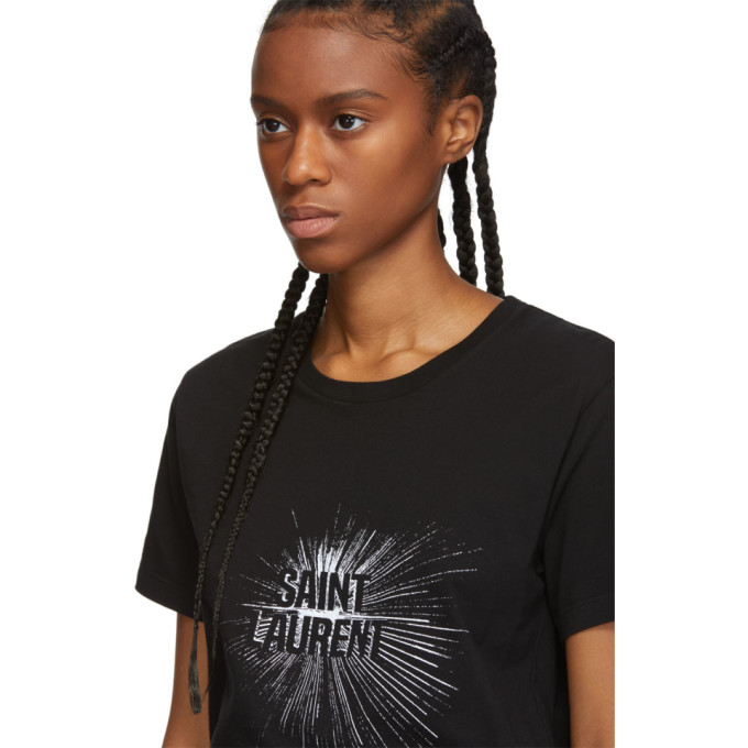SAINT LAURENT SAINT LAURENT BLACK LIGHT BEAM T-SHIRT