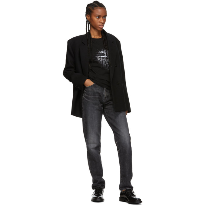 SAINT LAURENT SAINT LAURENT BLACK LIGHT BEAM T-SHIRT