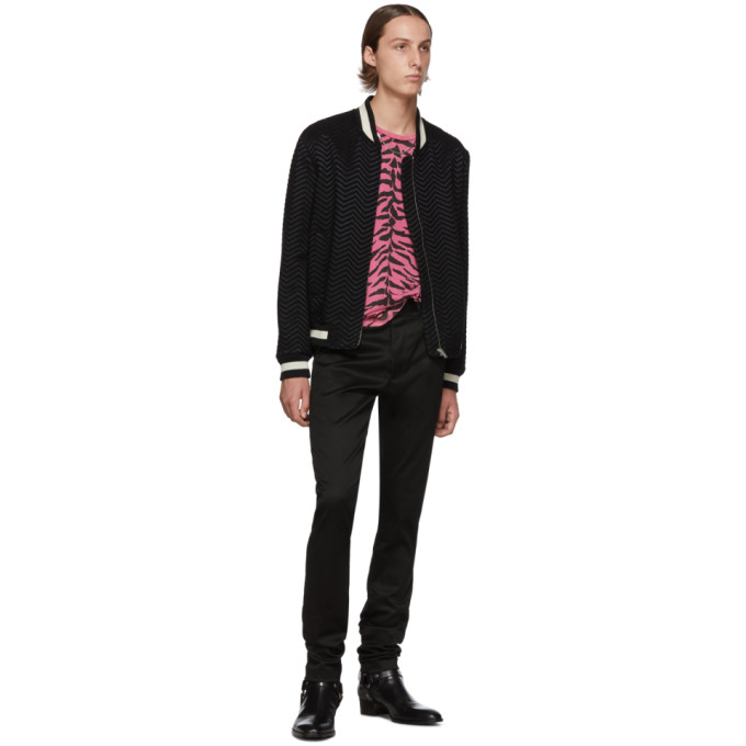 SAINT LAURENT BLACK WYATT HARNESS BOOTS