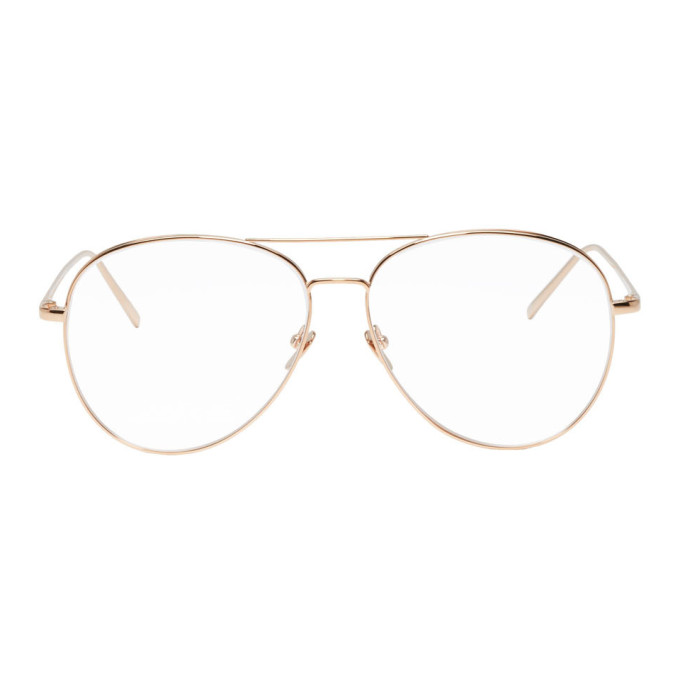 LINDA FARROW LUXE LINDA FARROW LUXE GOLD 751 C3 AVIATOR GLASSES