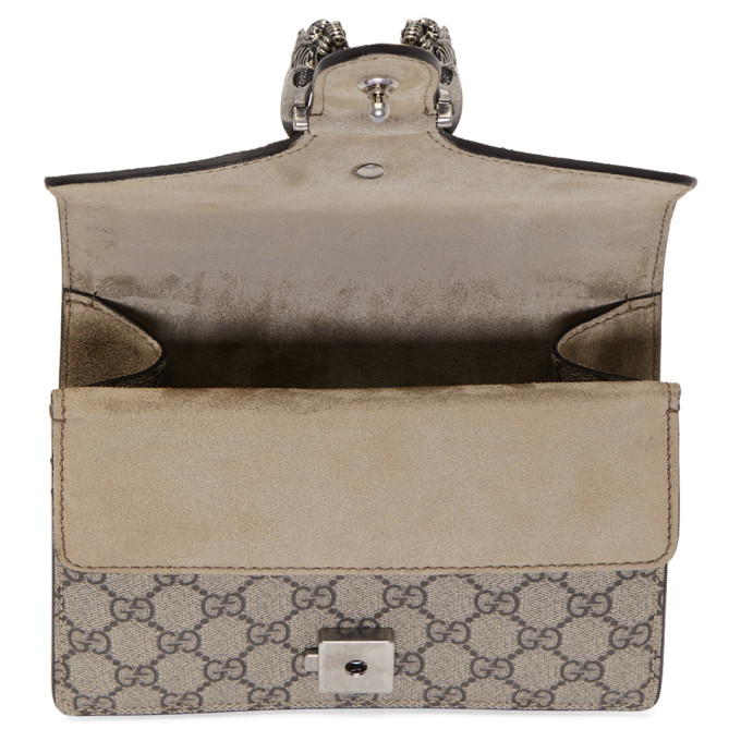 Gucci Mini Dionysus Gg Supreme Shoulder Bag, Ebony/Taupe In 8642 Beige Ebony Tau | ModeSens