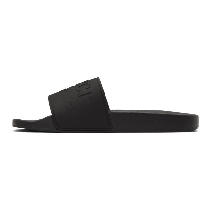 GUCCI Black Vintage GG Pool Slides