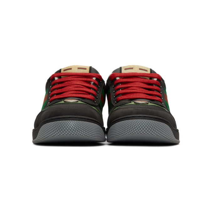 GUCCI GUCCI BLACK SCREENER SNEAKERS