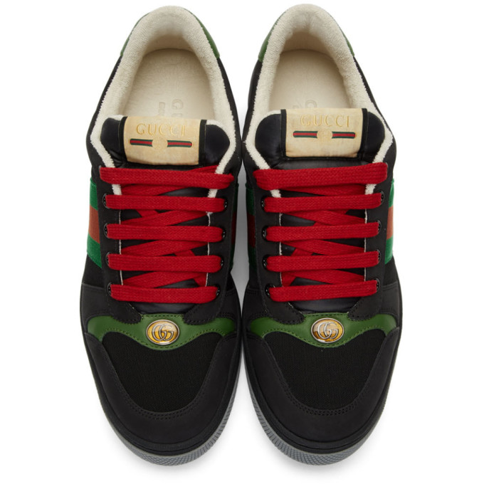 GUCCI GUCCI BLACK SCREENER SNEAKERS