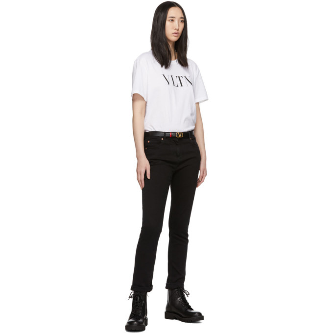 VALENTINO BLACK VALENTINO GARAVANI VLOGO COMBAT BOOTS