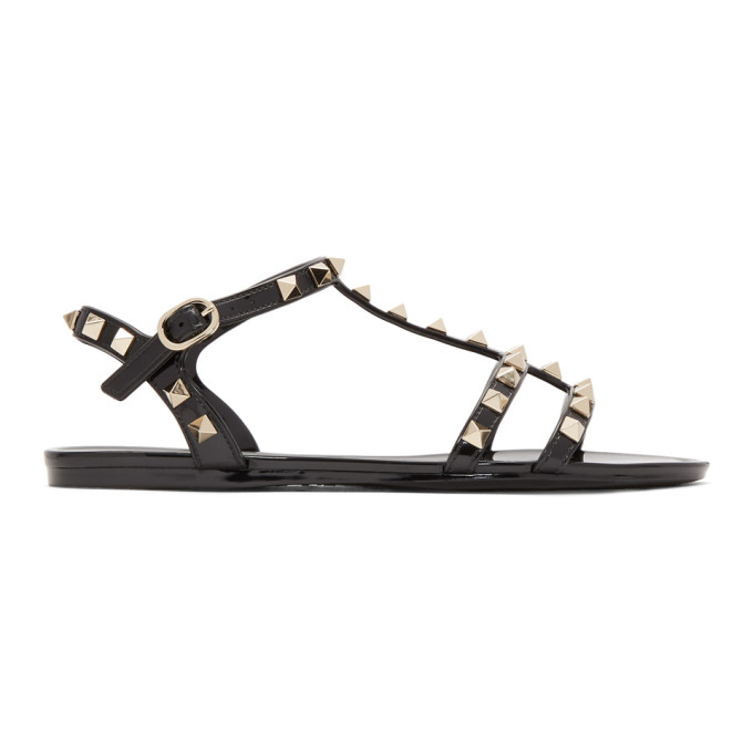 VALENTINO VALENTINO BLACK VALENTINO GARAVANI ROCKSTUD JELLY SANDALS