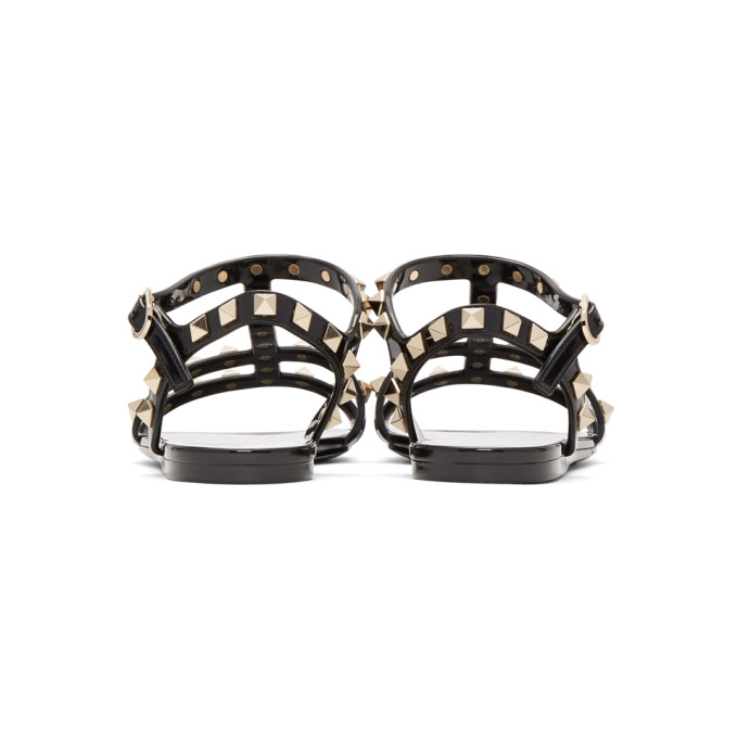 VALENTINO VALENTINO BLACK VALENTINO GARAVANI ROCKSTUD JELLY SANDALS