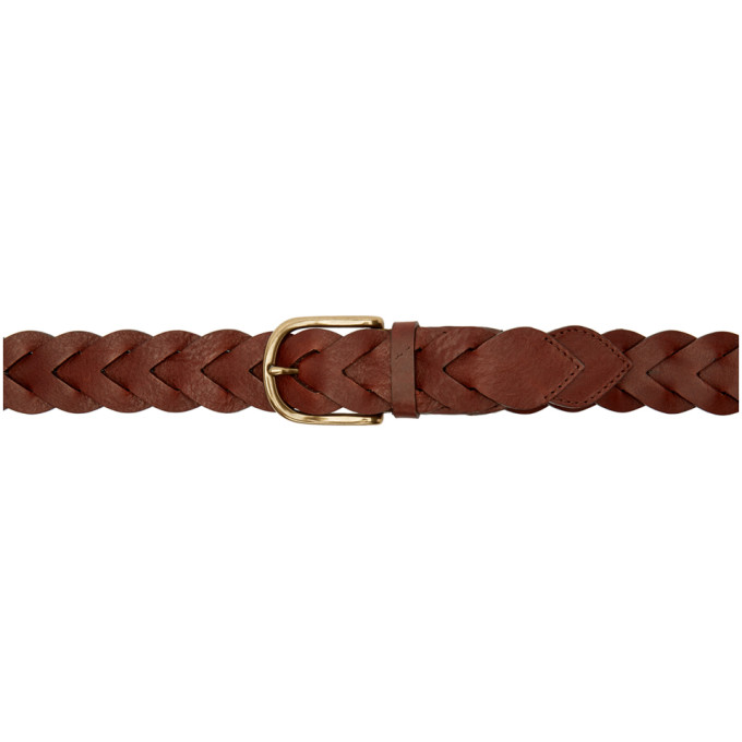 Click to view more detailed imagery on our partner's website Ami Alexandre Mattiussi Braided Leather Belt In 201 Cognac
