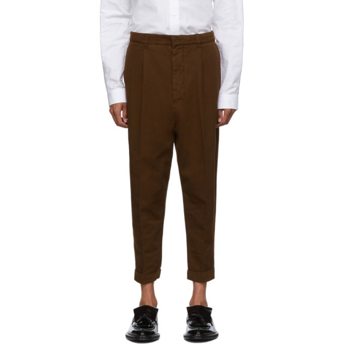 Ami Alexandre Mattiussi Brown Oversized Carrot Fit Trousers In 201 ...
