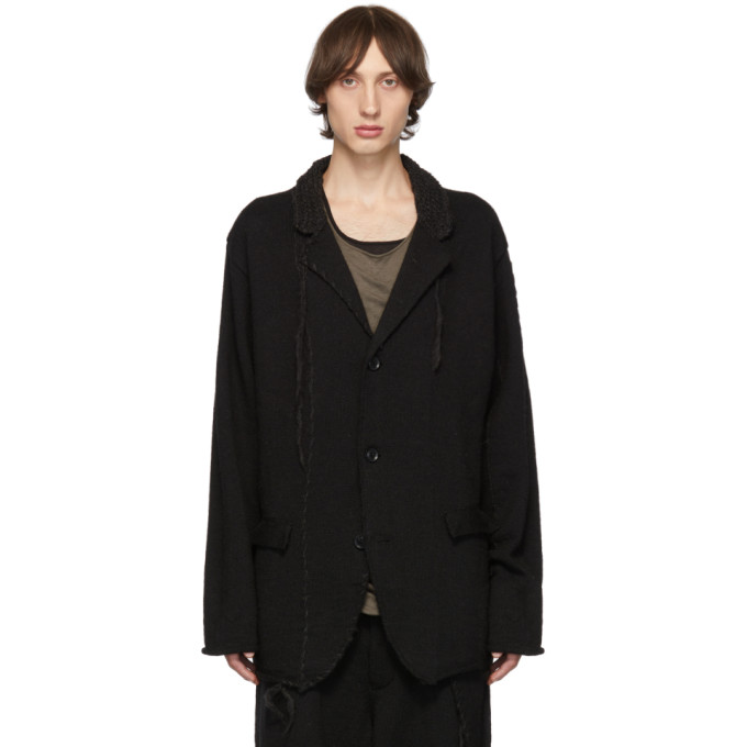 Click to view more detailed imagery on our partner's website Yohji Yamamoto Distressed Stitch Blazer In Black