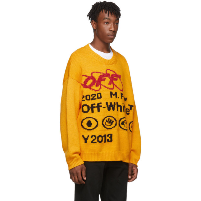 OFF-WHITE OFF-WHITE YELLOW AND BLACK INDUSTRIAL Y013 SWEATER