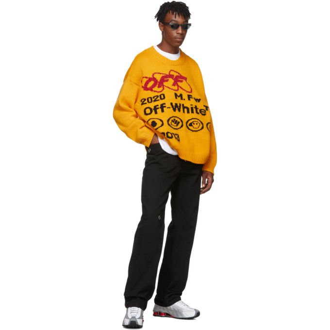 OFF-WHITE OFF-WHITE YELLOW AND BLACK INDUSTRIAL Y013 SWEATER