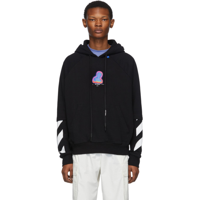 Click to view more detailed imagery on our partner's website Off-white Hooded Thermo Men Sweatshirt In Black In Blk Multi