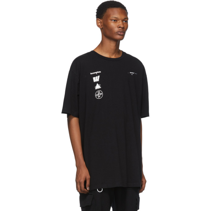OFF-WHITE OFF-WHITE BLACK AND WHITE OVERSIZED MARIANA DE SILVA T-SHIRT