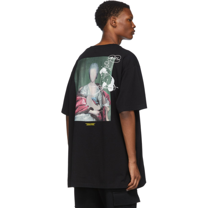 OFF-WHITE OFF-WHITE BLACK AND WHITE OVERSIZED MARIANA DE SILVA T-SHIRT