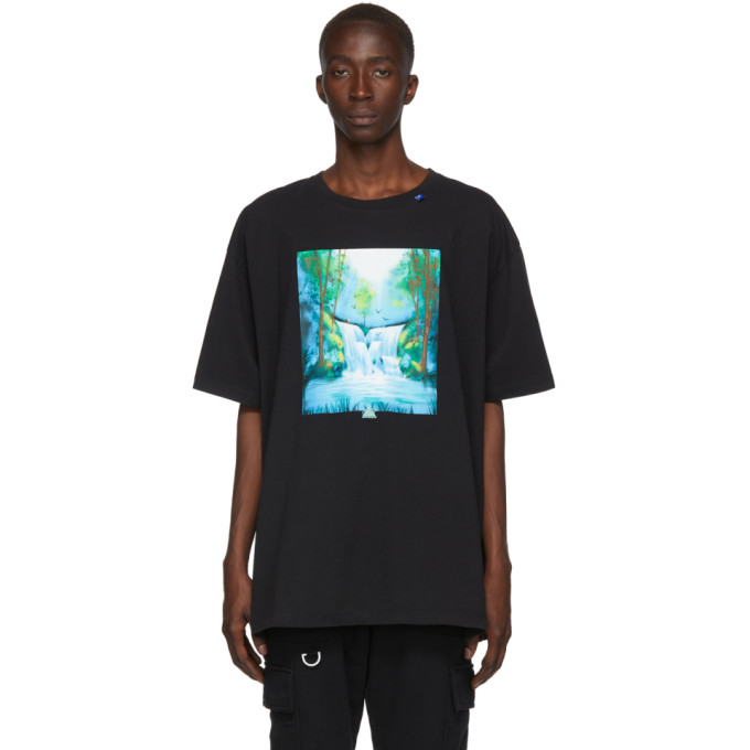 OFF-WHITE BLACK & MULTICOLOR WATERFALL T-SHIRT