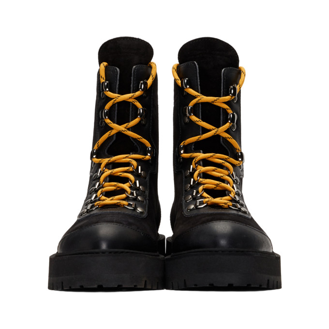 OFF-WHITE OFF-WHITE BLACK AND YELLOW HIKING BOOTS