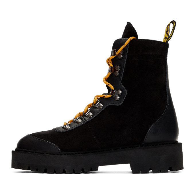 OFF-WHITE OFF-WHITE BLACK AND YELLOW HIKING BOOTS