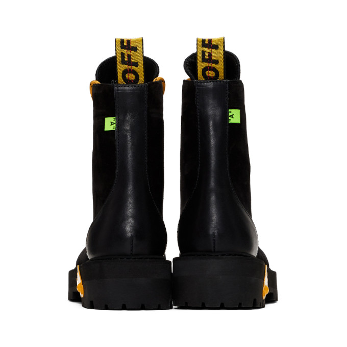 OFF-WHITE OFF-WHITE BLACK AND YELLOW HIKING BOOTS