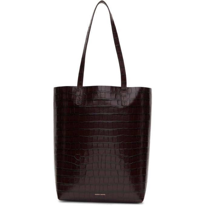 MANSUR GAVRIEL MANSUR GAVRIEL BROWN CROC EVERYDAY TOTE
