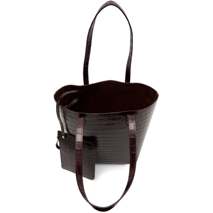 MANSUR GAVRIEL MANSUR GAVRIEL BROWN CROC EVERYDAY TOTE