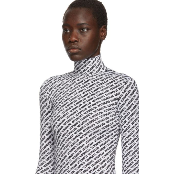 VETEMENTS Black & White Gloves Bodysuit