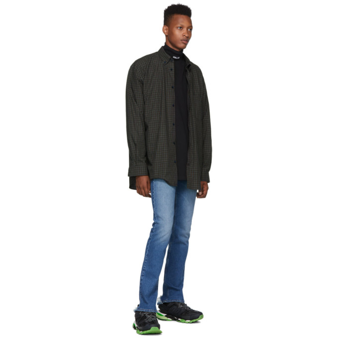 BALENCIAGA BLACK & GREEN GLOW-IN-THE-DARK TRACK SNEAKERS