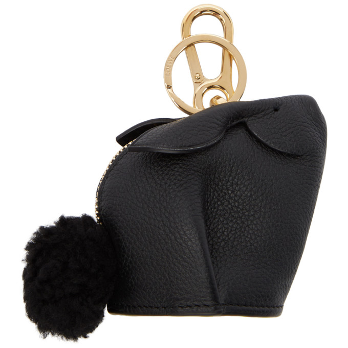 LOEWE BLACK BUNNY CHARM KEYCHAIN