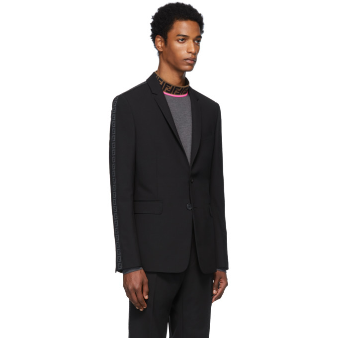 FENDI FENDI BLACK FF TAPE BLAZER
