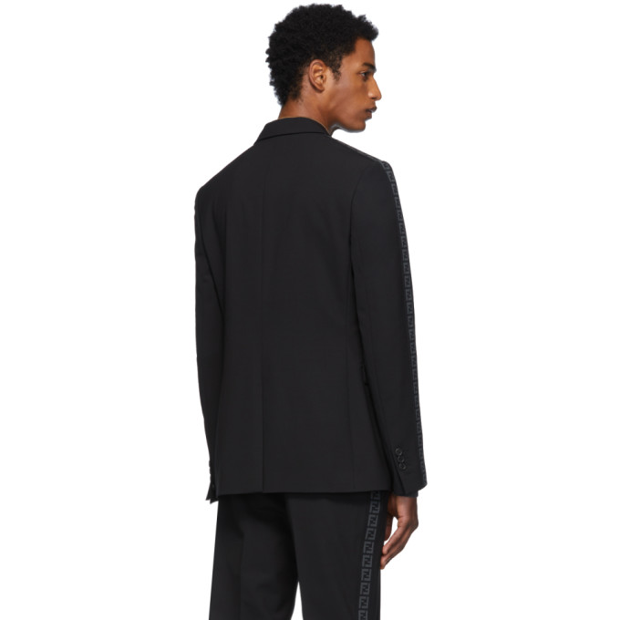 FENDI FENDI BLACK FF TAPE BLAZER